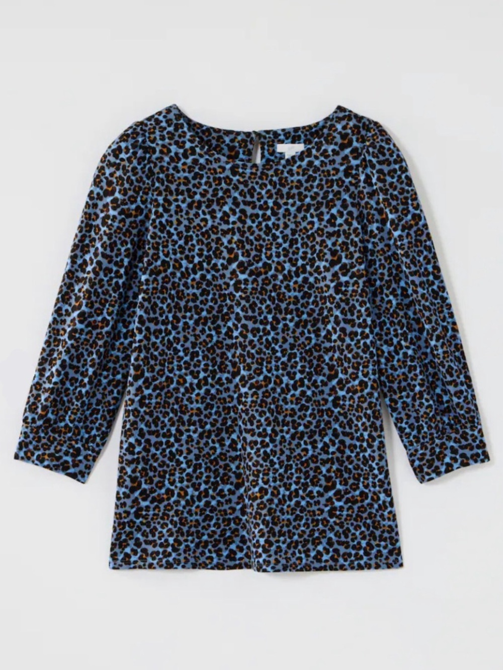 NWT J. Jill Ponte Knit Blouse in French Blue Leopard 2X